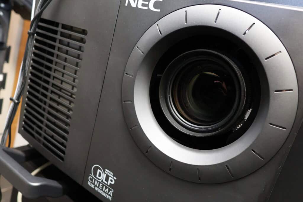 High-resolution digital projector used for movie screenings at Liberty Theatre.